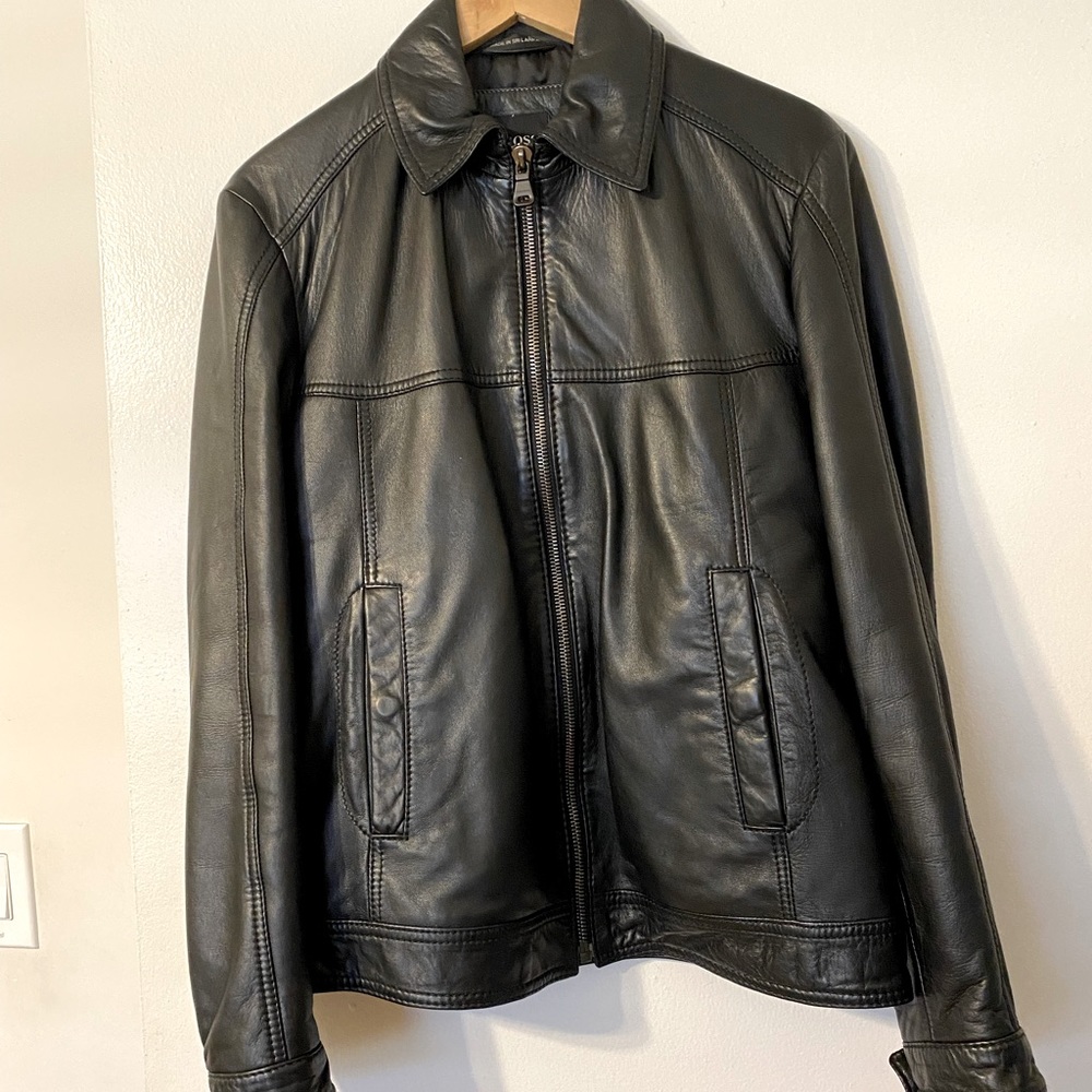 Hugo Boss Mens Leather Jacket